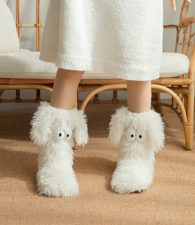 Womens Winter Cartoon Slipper Socks with Big Eyes Non-slip Floor Socks